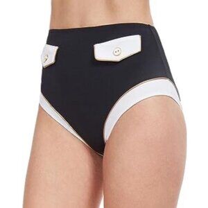 Gottex Sz 6 Bikini Bottom High Class High Waisted Swimsuit Black/White New NWT